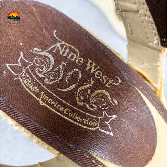 Nine West Jaxson Espadrille Wedge Sandal Brown Tan Boho Chic Women's Size 8.5 - Picture 10 of 15